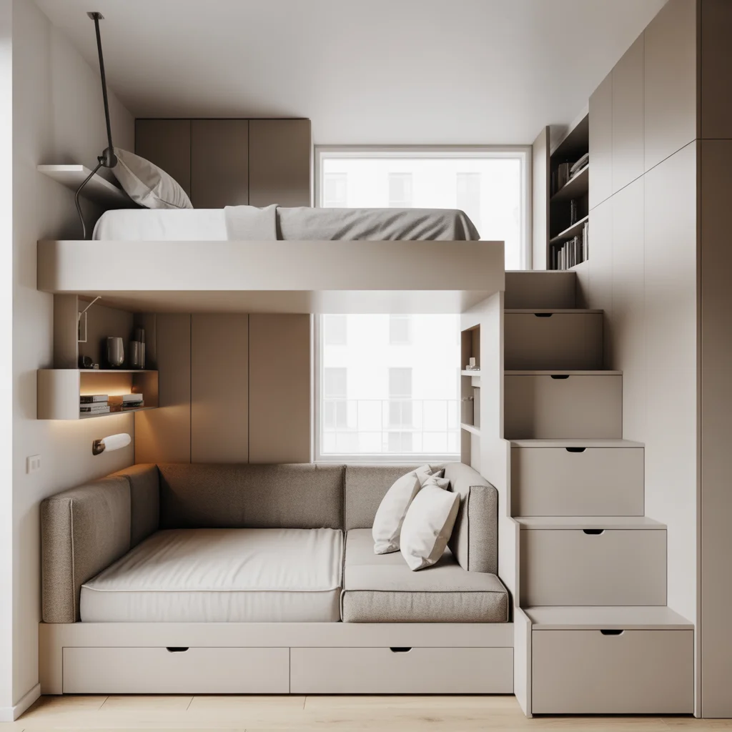 Modern Minimalist Loft: Smart & Space-Saving