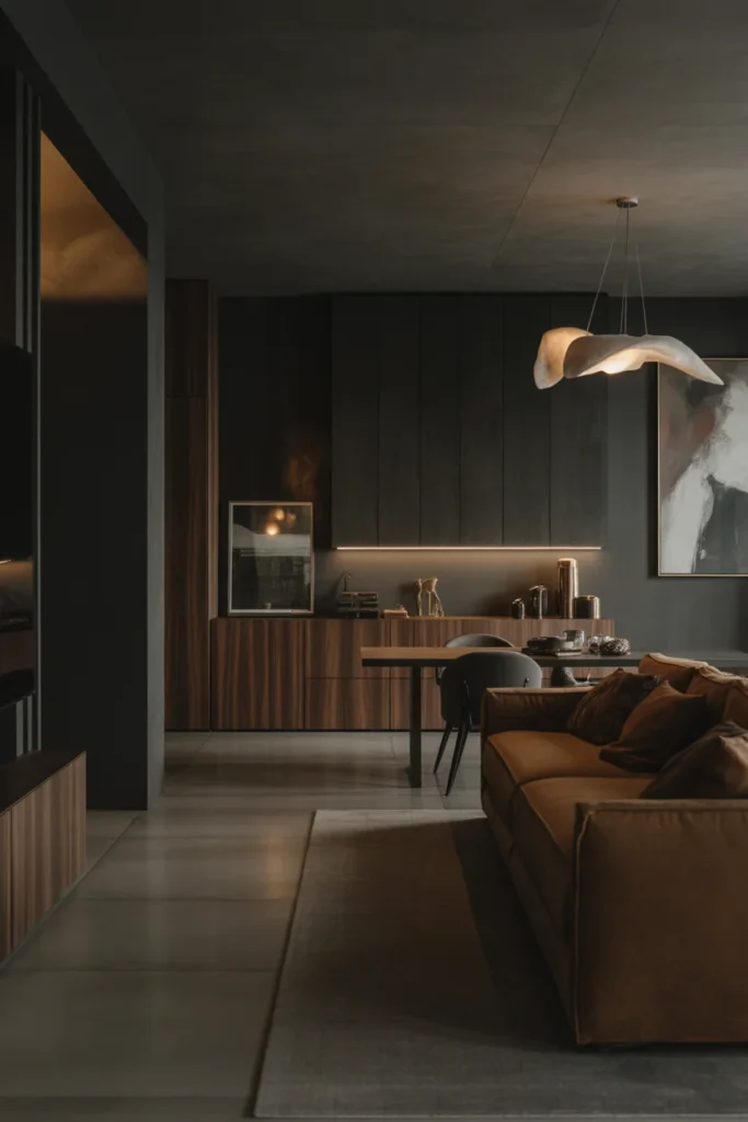 Moody Modern Interiors with Dramatic Contrast