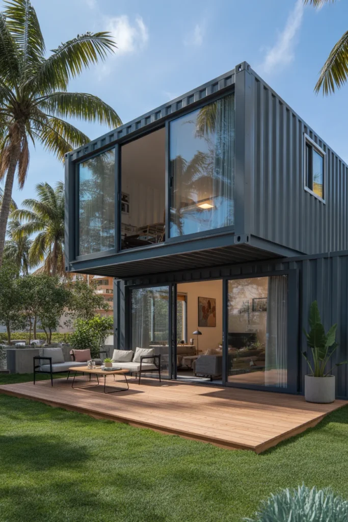 Container Home with Large Sliding Doors