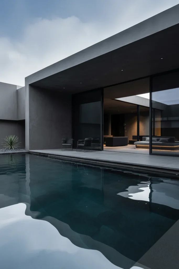 Dark Concrete Reflective Pool