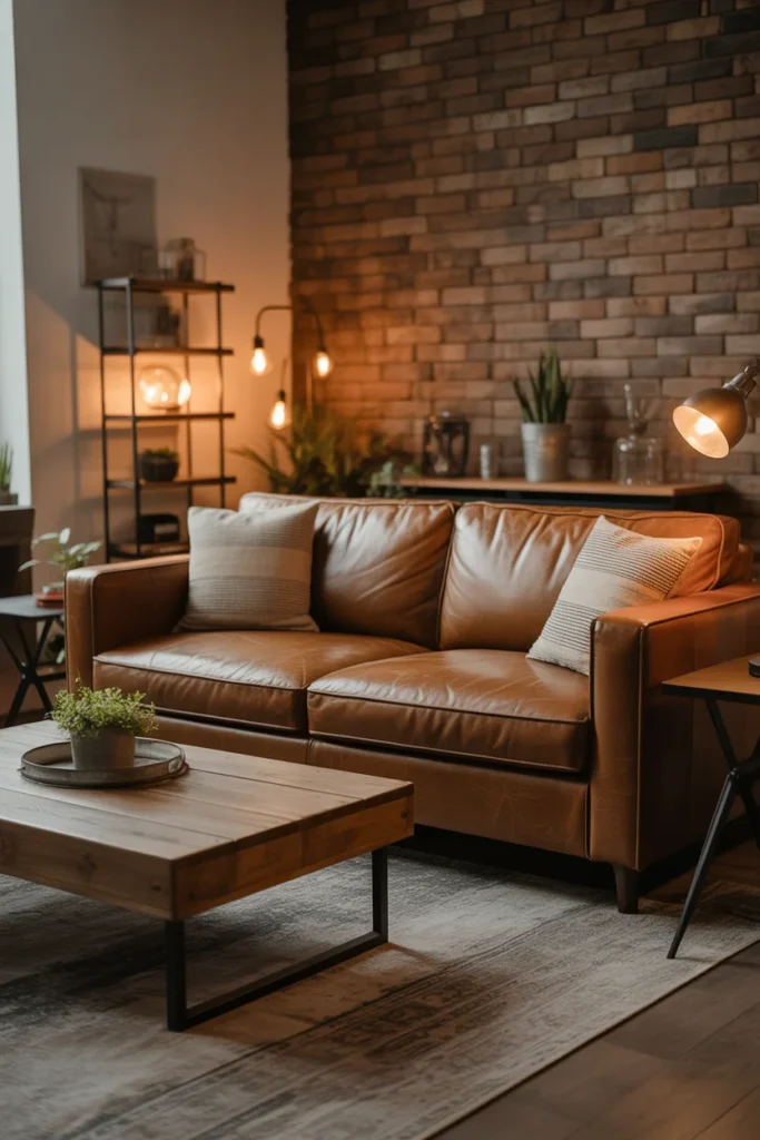 Add a Distressed Leather Sofa