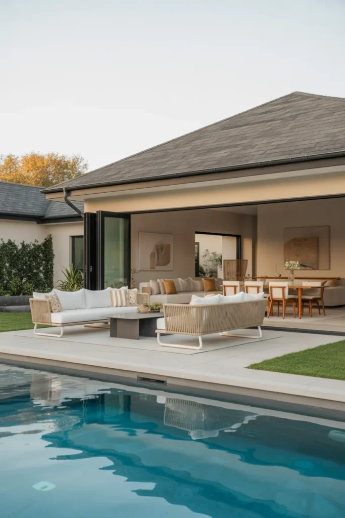 Elegant Pool House With Indoor-Outdoor Flow