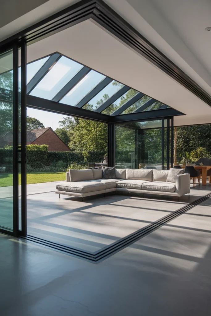 Frameless Corner Glass Extension