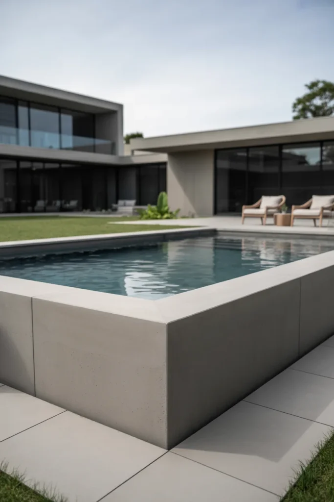 Sleek Rectangular Concrete Pool