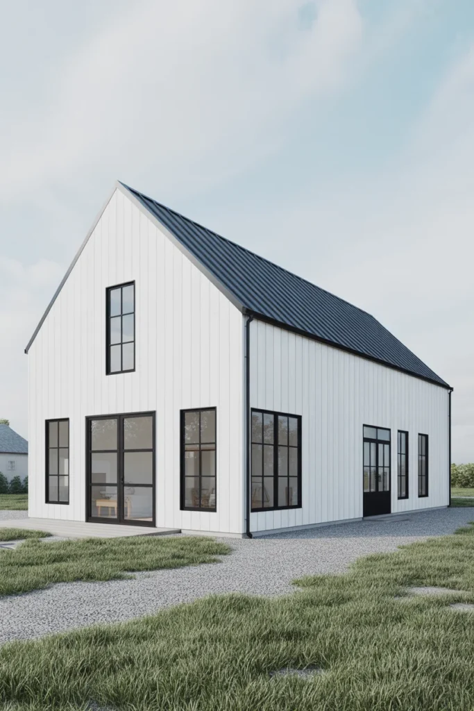 White Barn with Modern Contrast