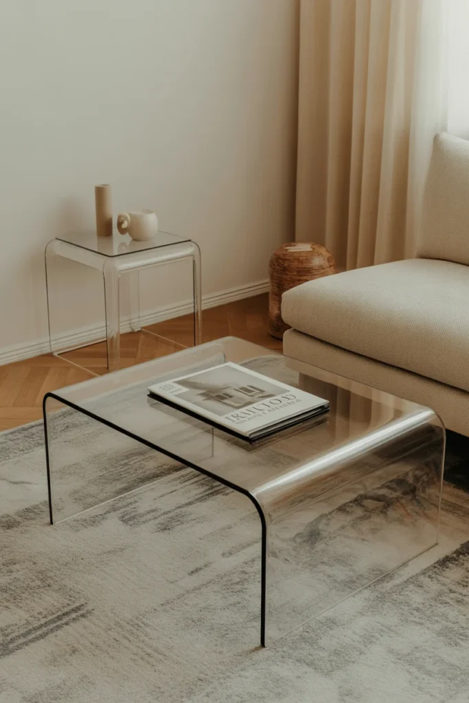 Use Glass and Lucite Furniture