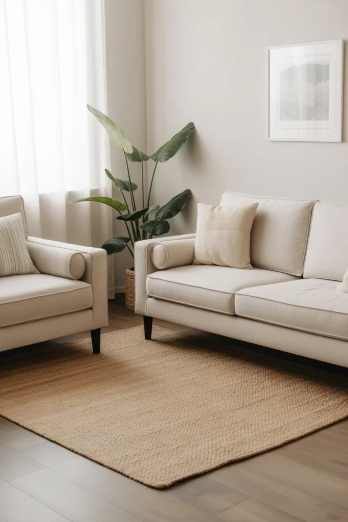 Use One Large Rug Instead of Multiple Small Ones