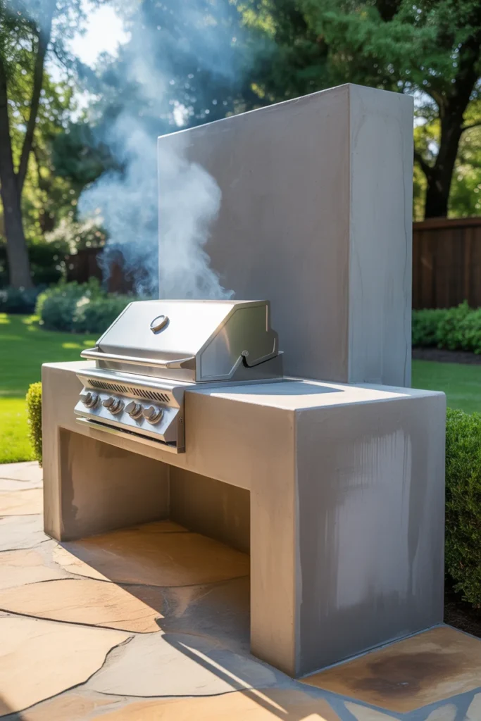 Built-In Concrete Grill Station