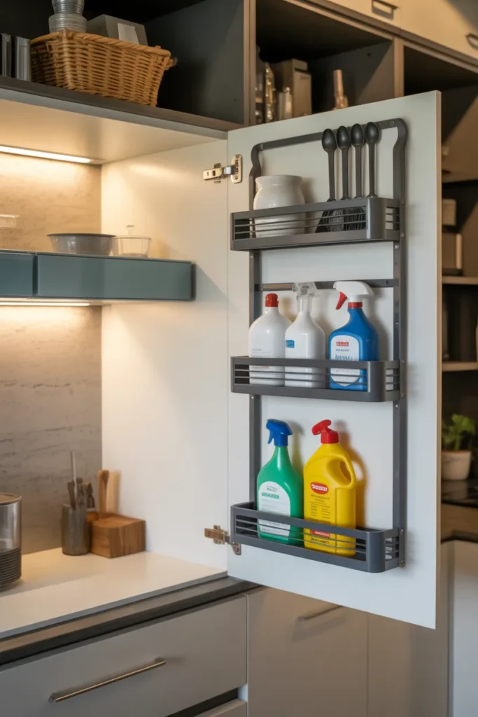 Turn Cabinet Doors into Storage
