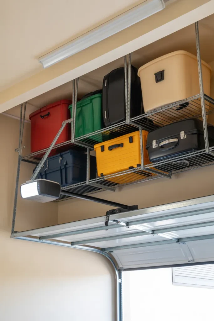 Use Ceiling Storage for Bulky Items