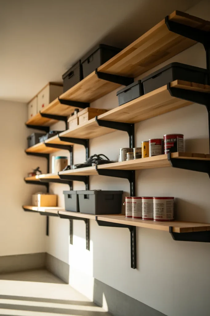 Classic Wall-Mounted Wooden Shelves