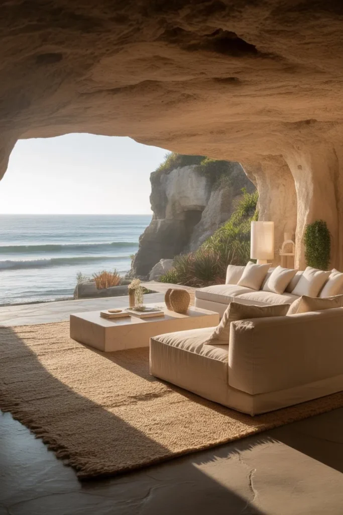 A Coastal Cave with Ocean Views