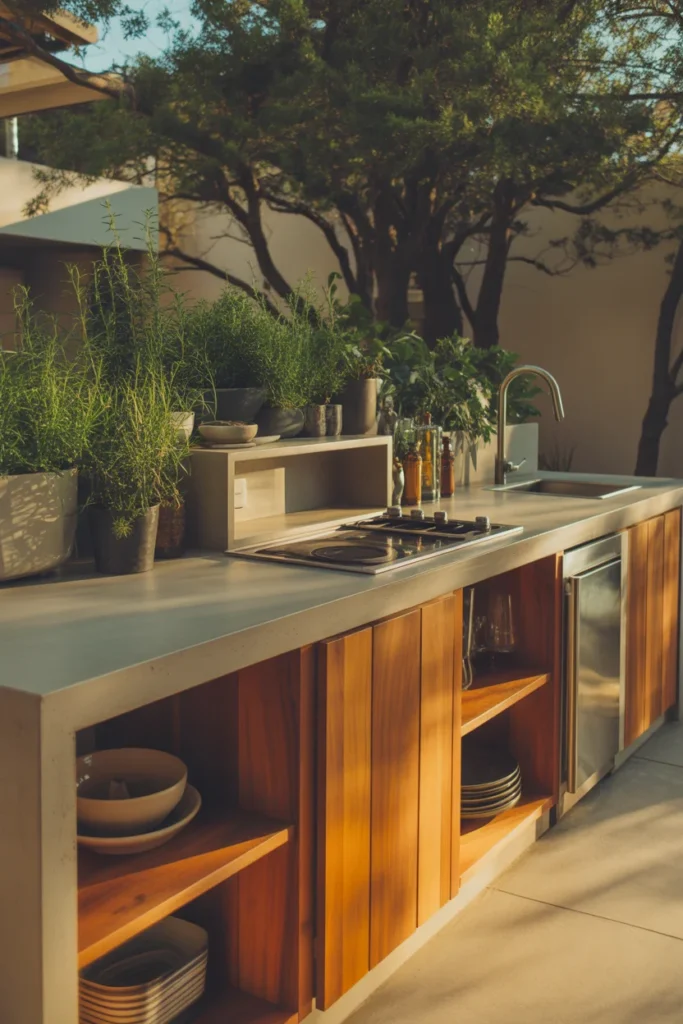 Concrete and Wood Combination