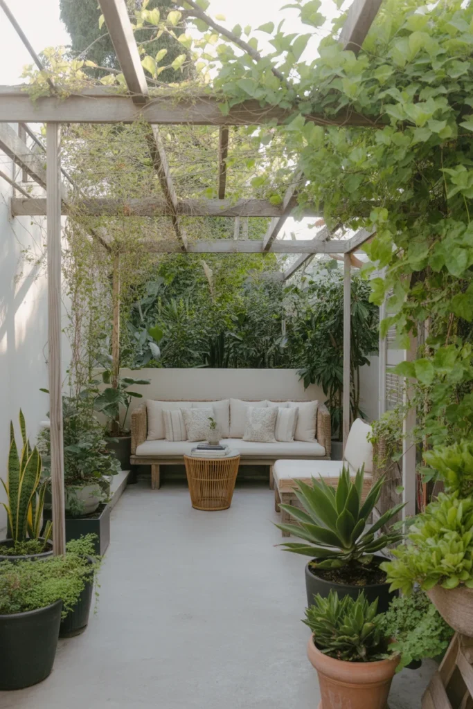 Greenery Framed Concrete Space