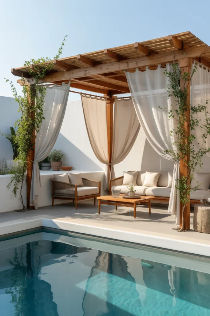 Pool with Pergola Lounge