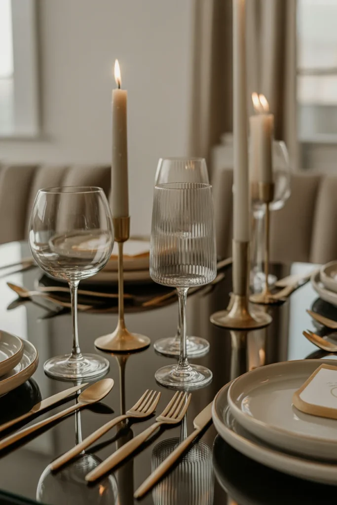 Use Glass and Metallic Accents