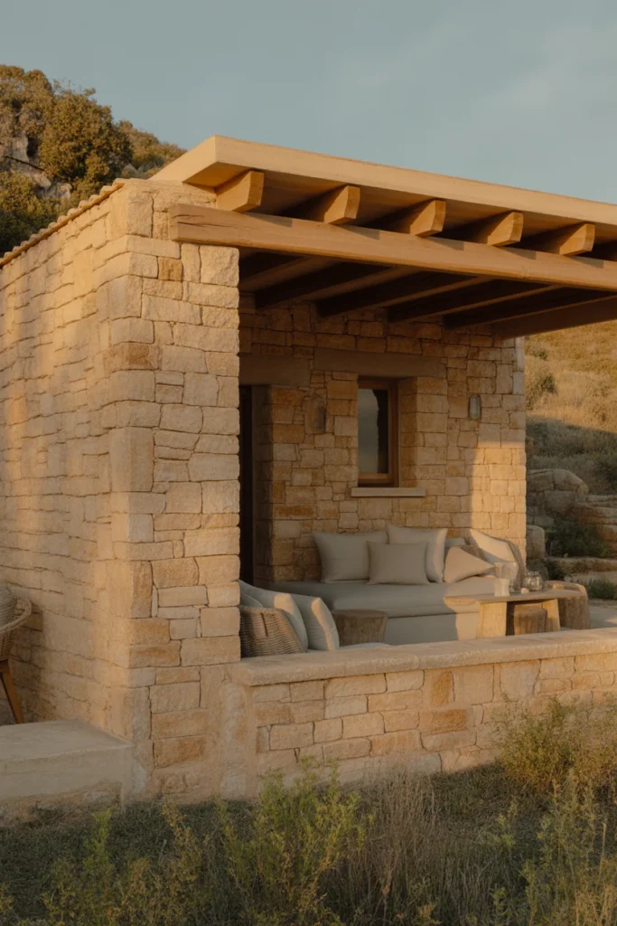 A Stone-Clad Retreat in Earthy Tones