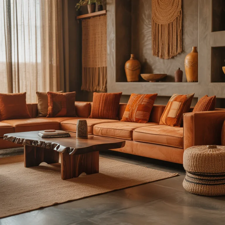 13 Afrohemian Living Room Ideas With Warm Earth Tones & Artisan Textures