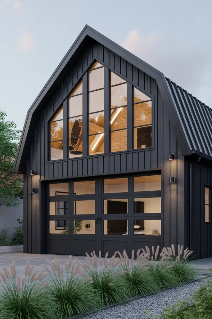 Add Large Black-Framed Windows