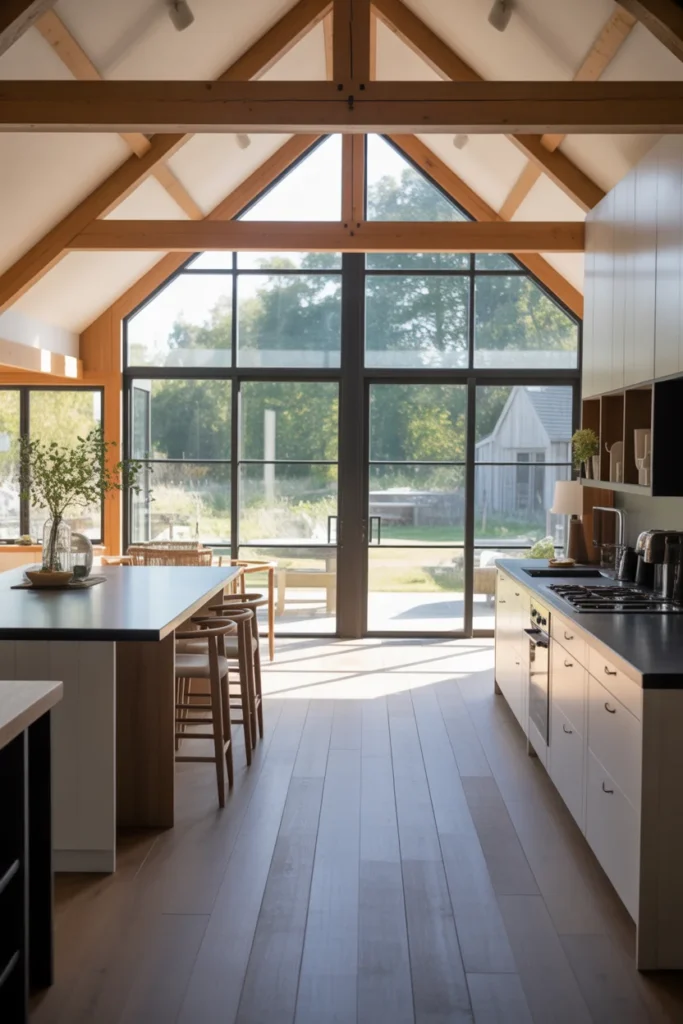 Black Window Frames for a Modern Rustic Feel