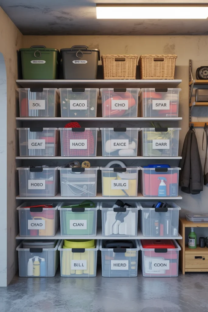 Add Clear Storage Bins