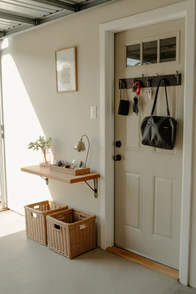 Add a Small Table or Shelf for Essentials
