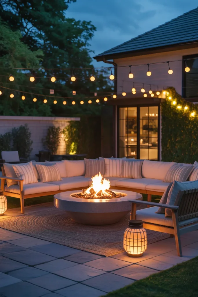 Fire Pit Lighting Around Seating Areas