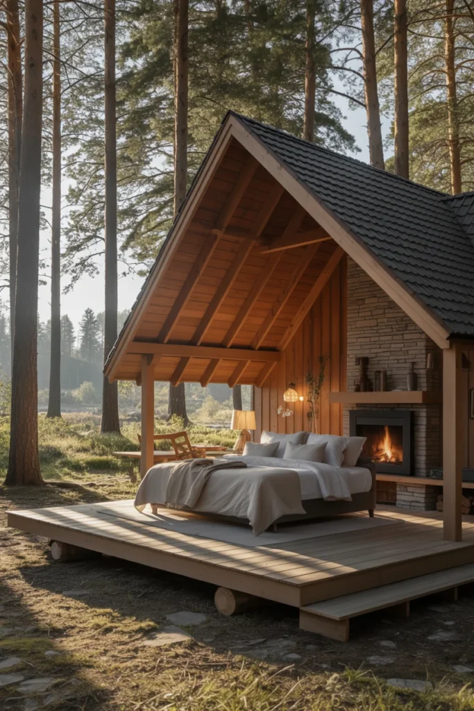 Forest Cabins With Warm Wooden Interiors