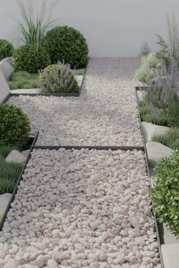 Gravel Paths with Simple Borders