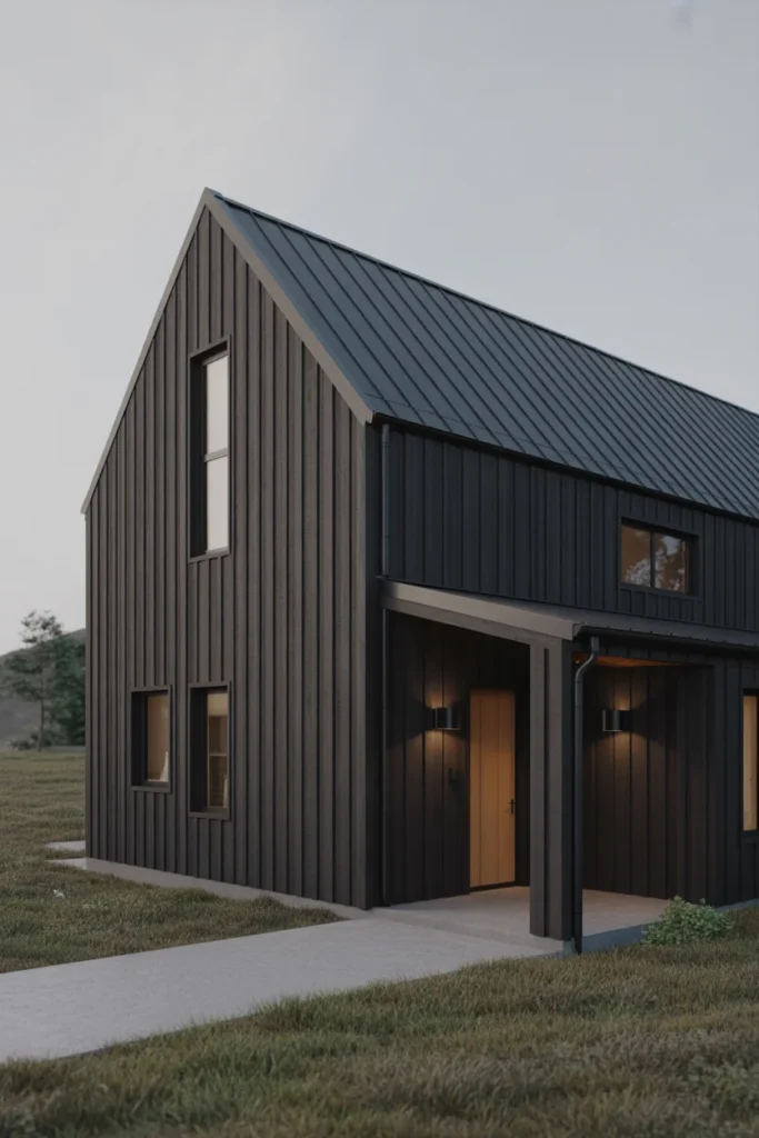 Matte Black Wood Siding for a Soft Modern Look