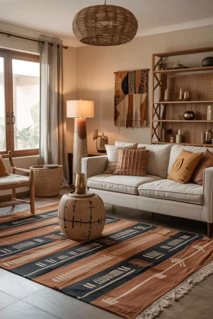Add a Statement Mud Cloth or Tribal Print Rug