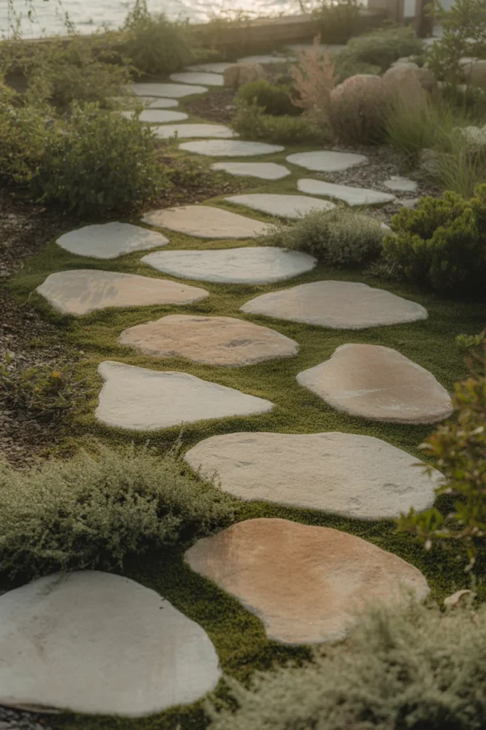 Natural Stone Paths with Organic Shapes