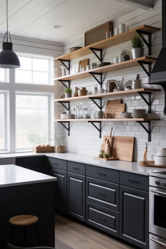 Open Shelving Instead of Upper Cabinets