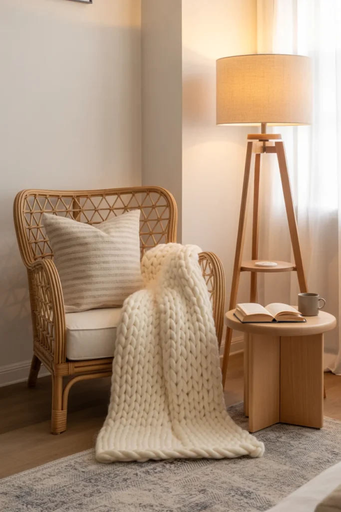 Add a Reading Nook With a Rattan Chair