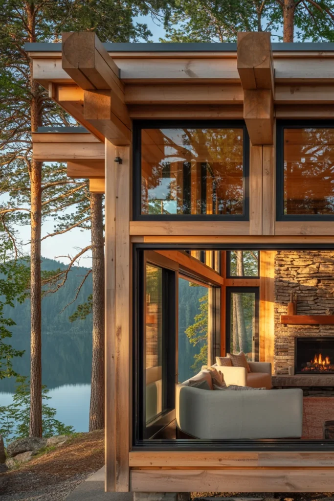 Rustic Modern Cabins With Natural Wood