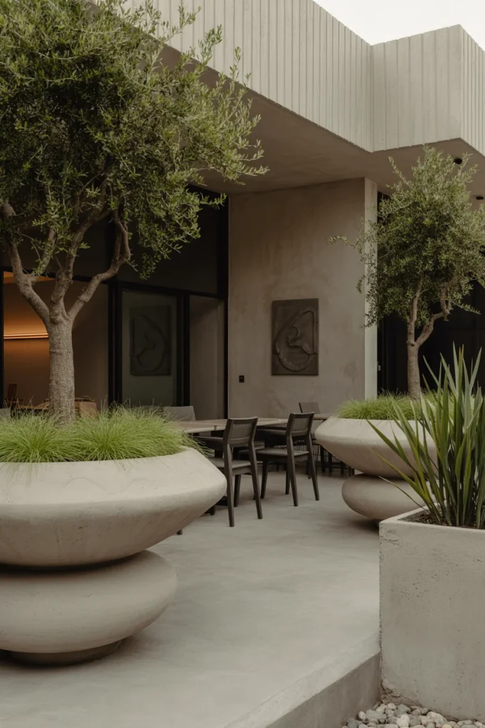 Sculptural Planters and Greenery