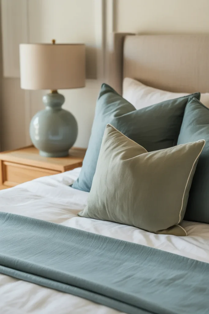 Layer in Soft Blue and Green Accents