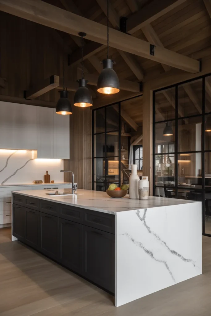 A Statement Black Kitchen Island