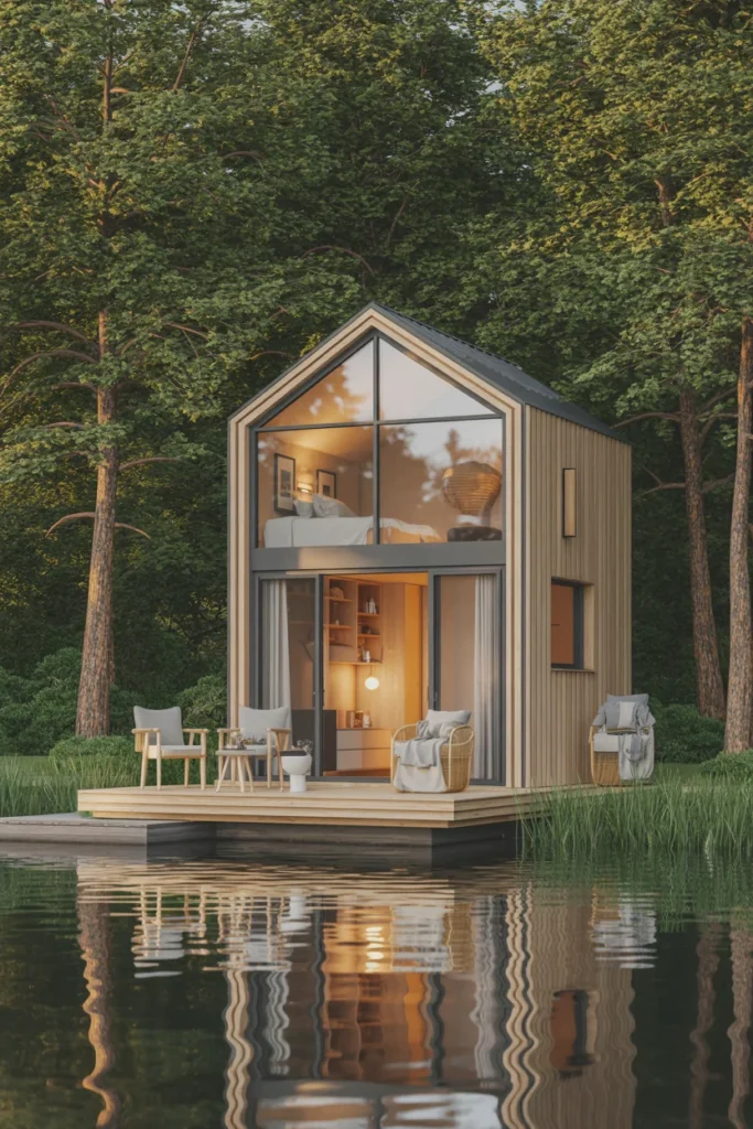 Tiny Lakeside Cabins With Smart Design