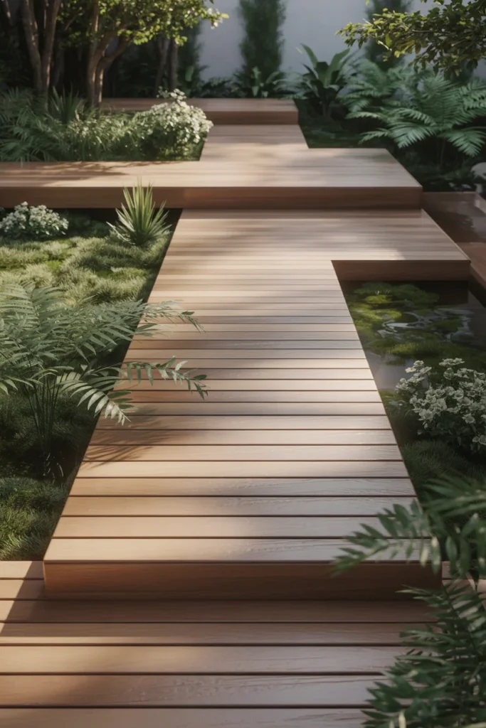 Wooden Boardwalk Style Pathways