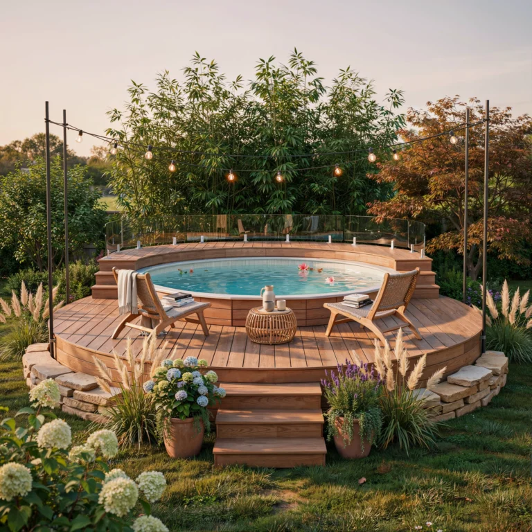 14 Above Ground Pool Landscaping Ideas That Hide the Frame