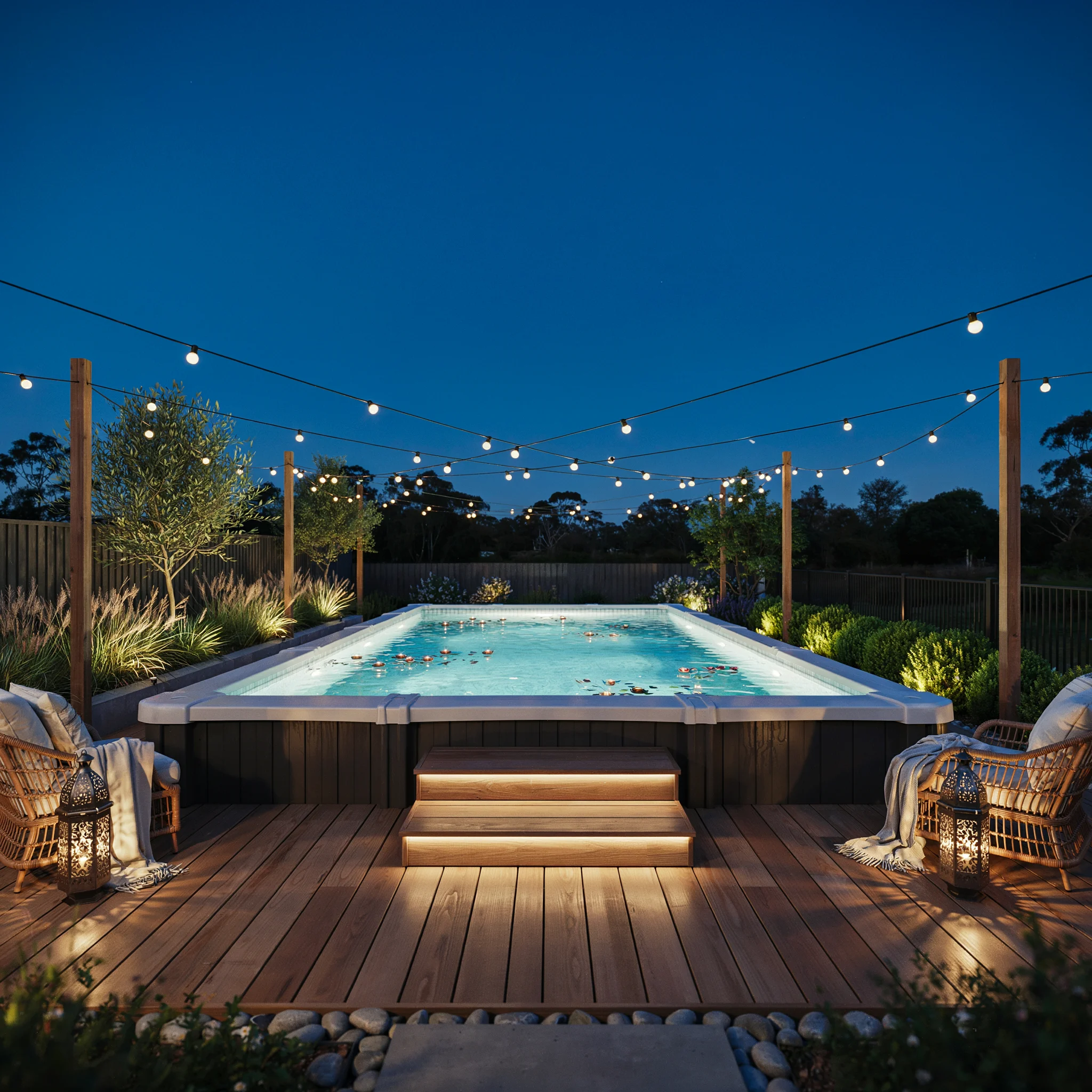 15 Above Ground Pool Lighting Ideas for a Luxury Night Vibe