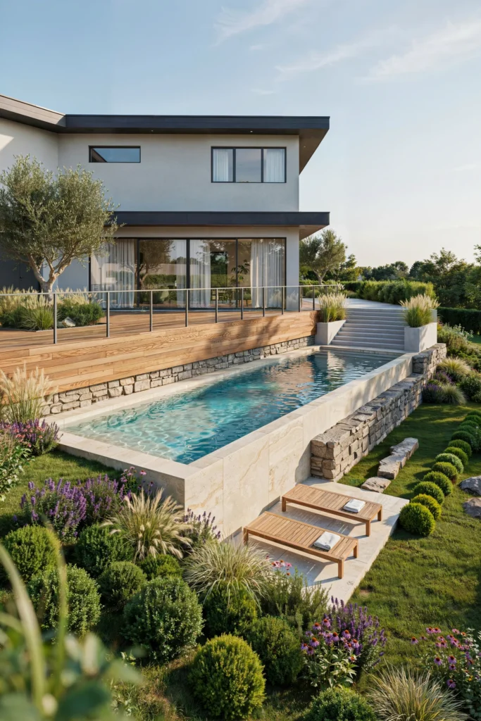 Raised Deck on the High Side of a Slope