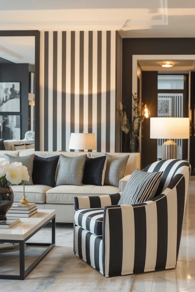 Add Drama with Black and White Stripes