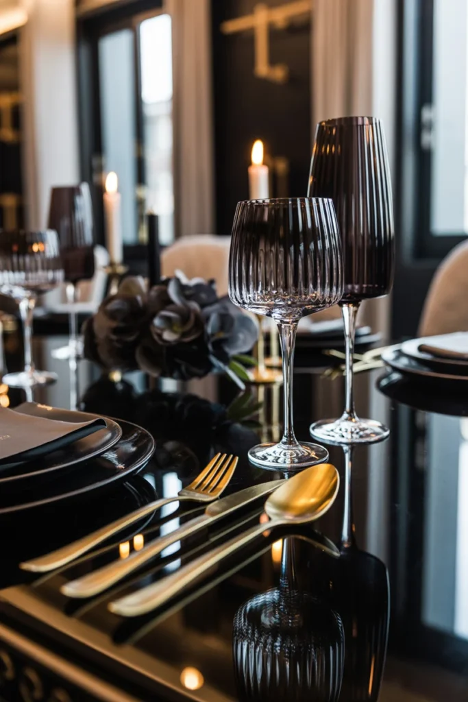 Black Crystal Stemware