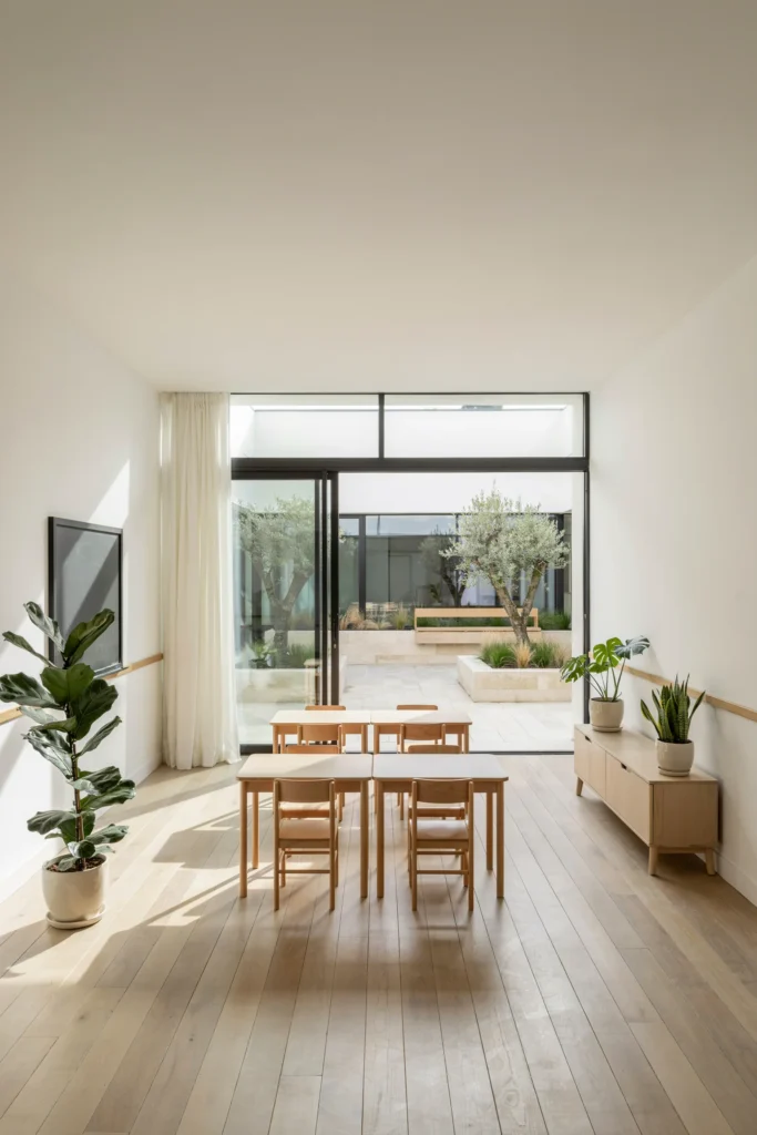 Bright Open Layout with Large Glass Doors