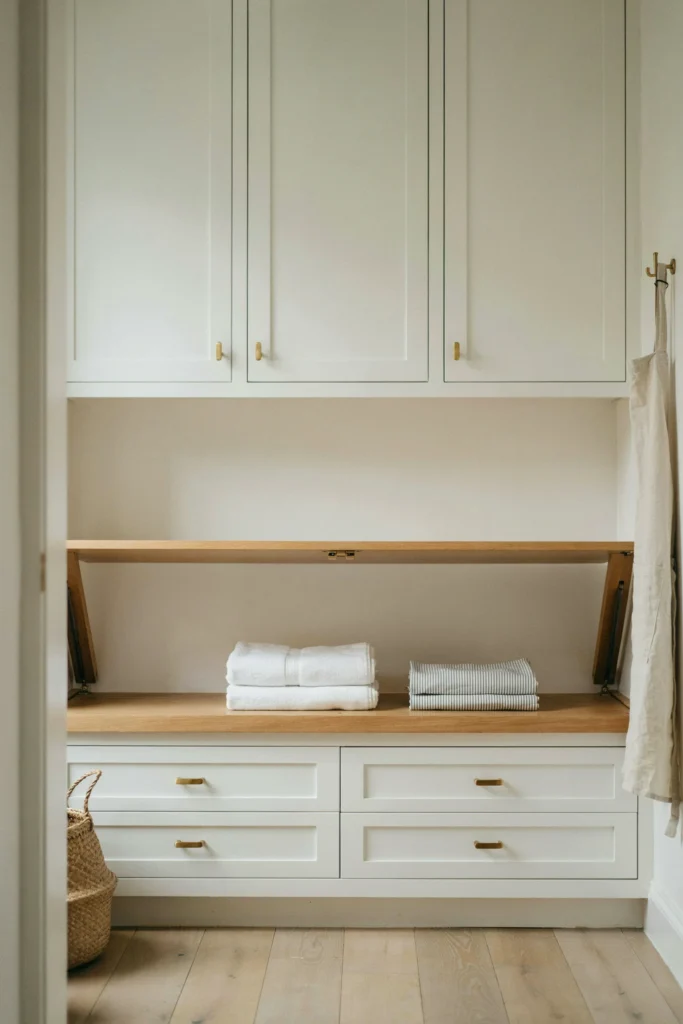Built-In Folding Station With Hidden Storage