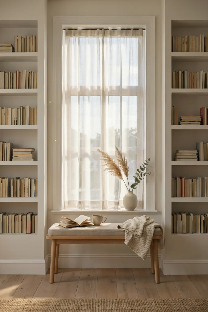 Built-In Shelving Around a Window
