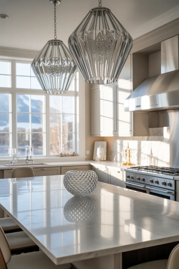 Add Crystal-Inspired Pendant Lighting