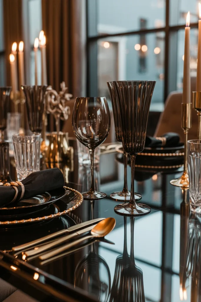 Dark Bronze Metallic Stemware